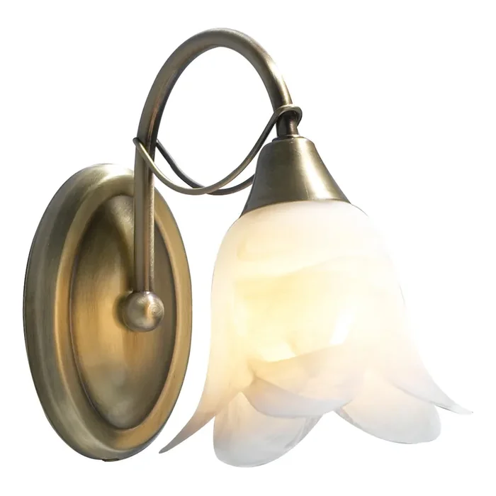 Wall Light Antique Brass Alabaster Glass (0183DOU0775)