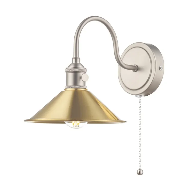 Wall Light Antique Chrome with Aged Brass Shade (0183HAD076101)