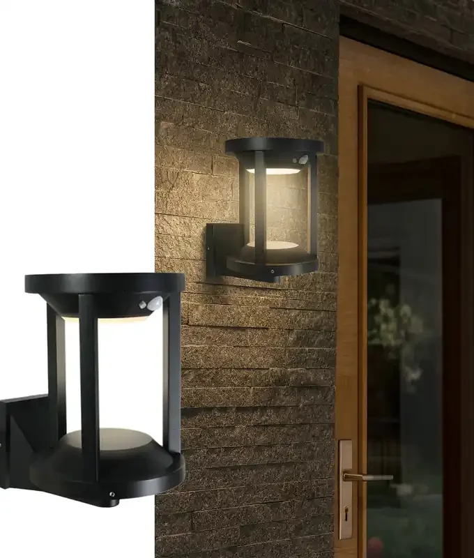 Wall lights for places with out power – Solar LED Caged Exterior Wall Light – Twilight and PIR Sensors