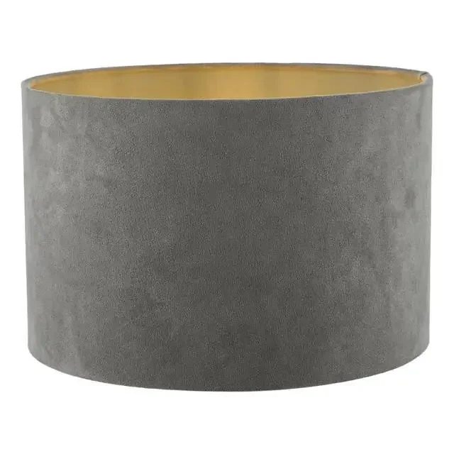 Wanda Grey Velvet Drum 34cm Shade Only