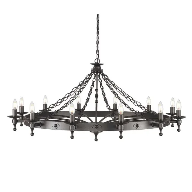 Warwick 12 Light Graphite Black Chandelier