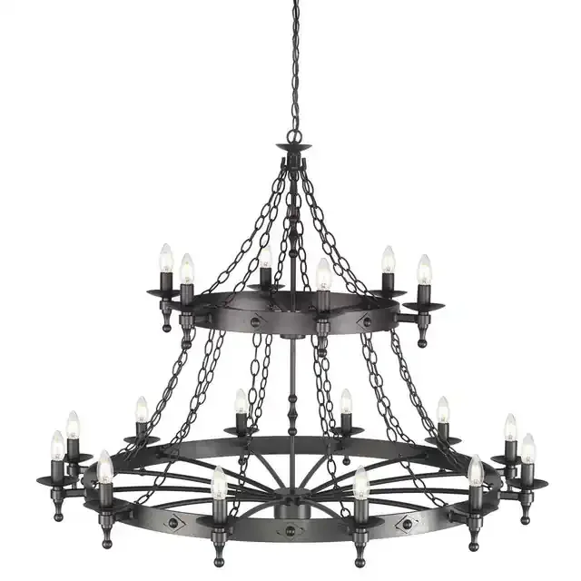 Warwick 18 Light Graphite Black Chandelier