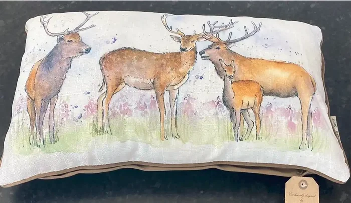 Watercolour Deer Cushion