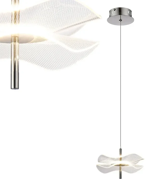 Wave Discs & Chrome Pendant Light – 6w LED 4000K