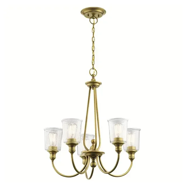 Waverly 5 Light Brass Chandelier