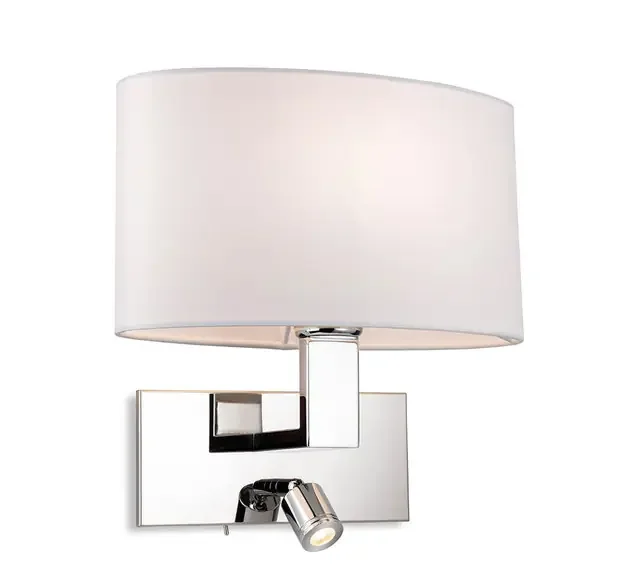 Webster 2 Light Chrome with Cream Shade Wall Light