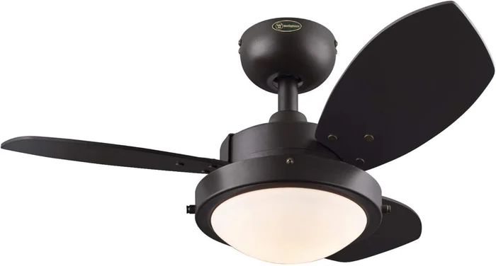 Wengue 30 Inch Three Blade Indoor Ceiling Fan Espresso Finish With LED Light Fixture
