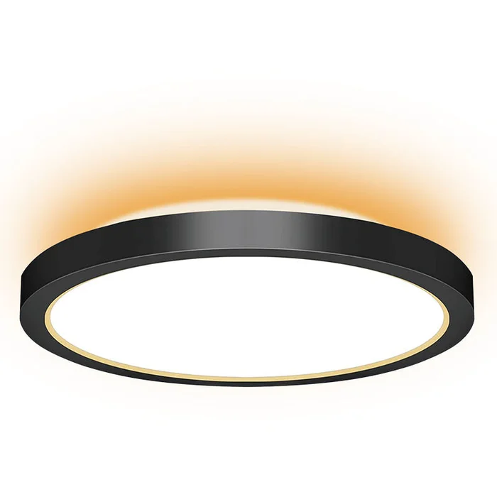 Westgate FMLU-R12-MCT5-BK Black 12″ Flush-Mount Light with Uplight, 20W Down Light & 5W Uplight, 20W, 27K/30K/35K/40K/50K – Black