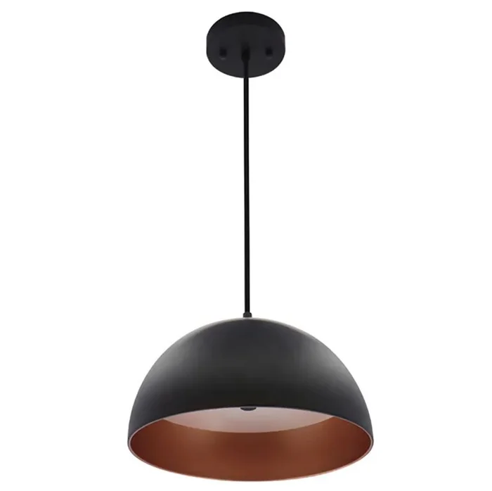 Westgate LCFD-MCT5-BG 12″ Integrated LED Modern Dome Pendant Light, 25W, Adjustable CCT (2700K/3000K/3500K/4000K/5000K), Black and Gold