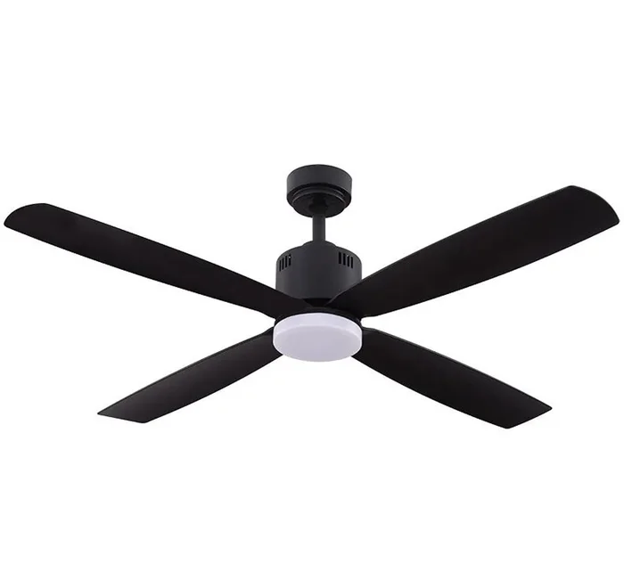 Westgate WFL-117DL-WS-4B-52-30K-BK-BK 52″ 4-Blade Ceiling Fan with Light, 19W, 3000K, Black with Black Blades