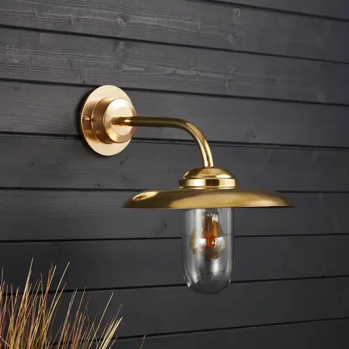 Westport Coastal Captain Outdoor Wall Light – Brass – Online Lighting