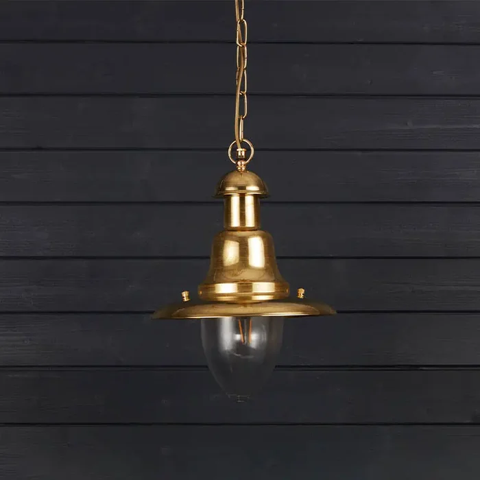 Westport Coastal Harbour Outdoor Pendant Porch Lantern – Brass – Online Lighting