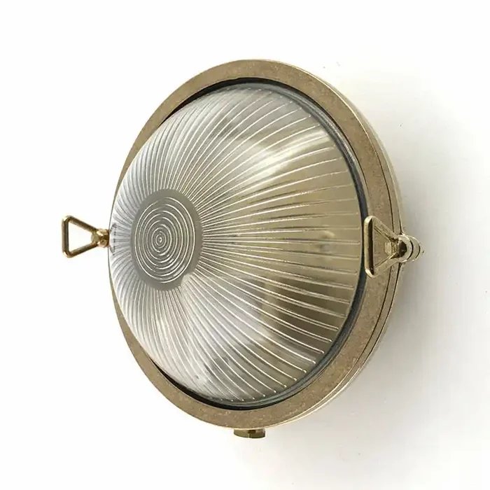 Westport Coastal Pebble Outdoor Flush Wall Light – Brass – Online Lighting