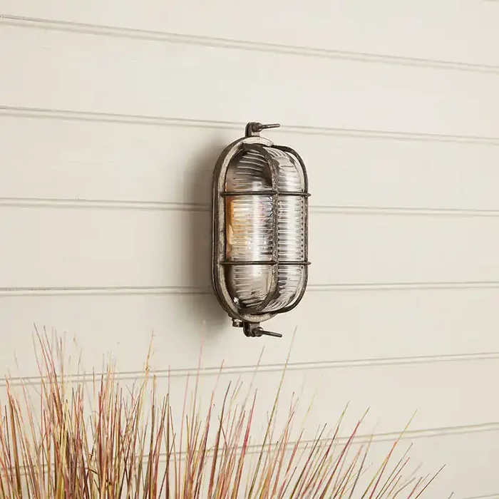 Westport Coastal Port Outdoor Flush Wall Light – Pewter – Online Lighting