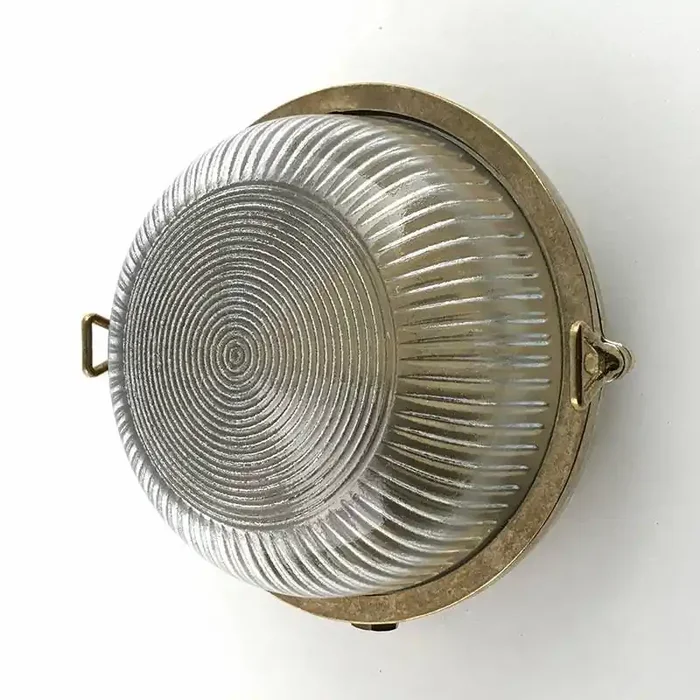 Westport Coastal Shell Outdoor Flush Wall Light – Brass – Online Lighting
