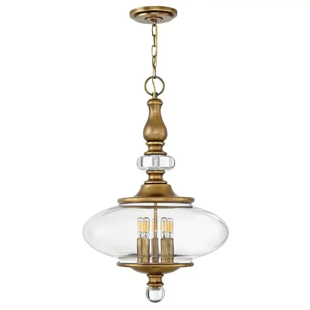 Wexley 5 Light Heritage Brass Pendant Light