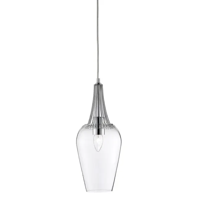 Whisk Chrome and Clear Glass Pendant Light