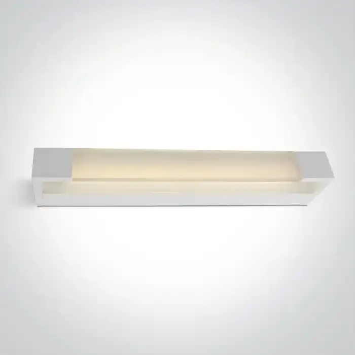 White 14W LED fitting ideal for installation above the bathroommirror, IP44.