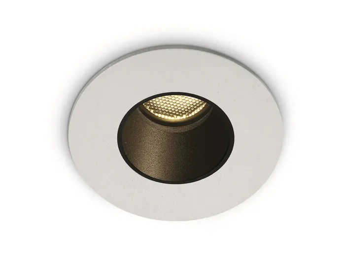 White 2W COB LED recessed spot IP65.