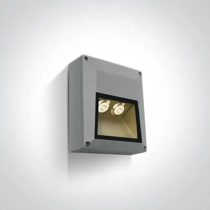 White 2x1W LED wall light, IP54, ideal for both indoor and outdoorinstallation.