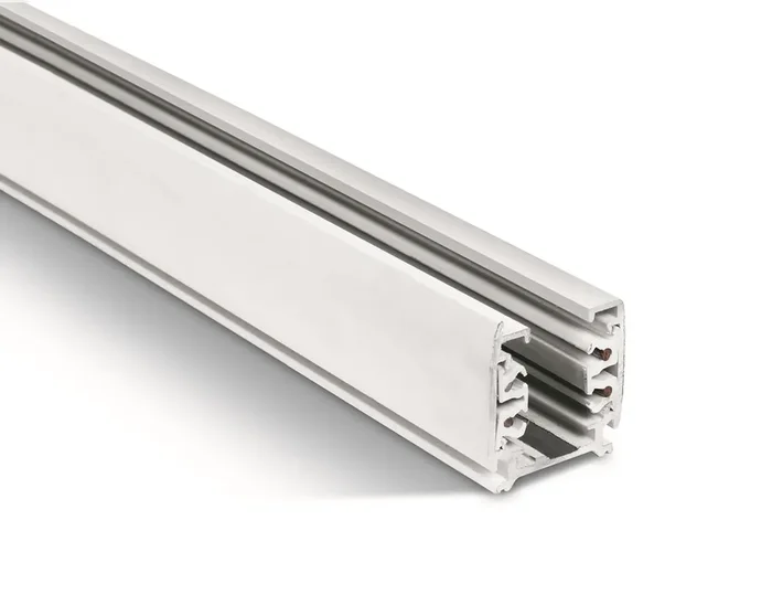 White 3-Phase 16A square track for commercial applications.
