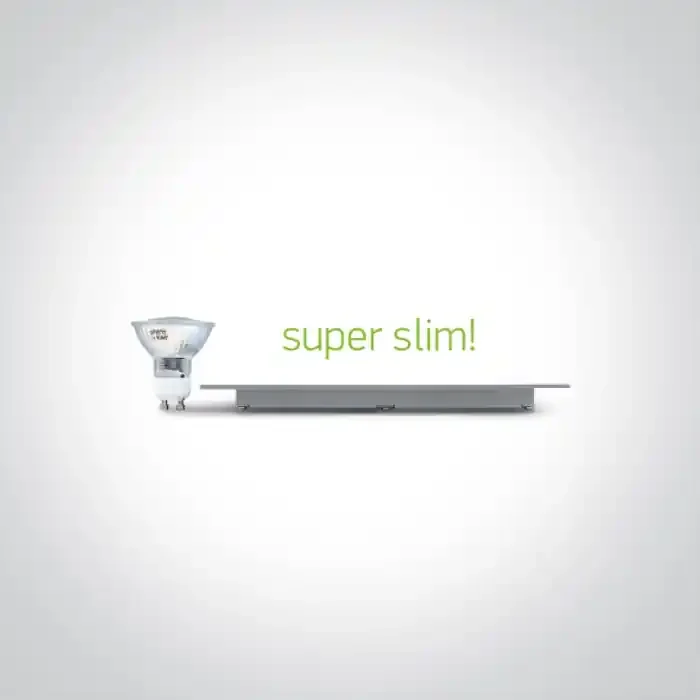 White 3W slim downlight LED, IP40, ideal for commercialapplications such as offices, galleries and showrooms.