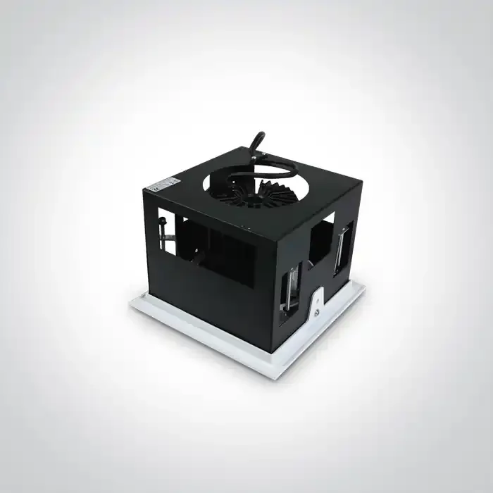 White 40W COB LED Recessed adjustable downlight, COB square range, IP20.