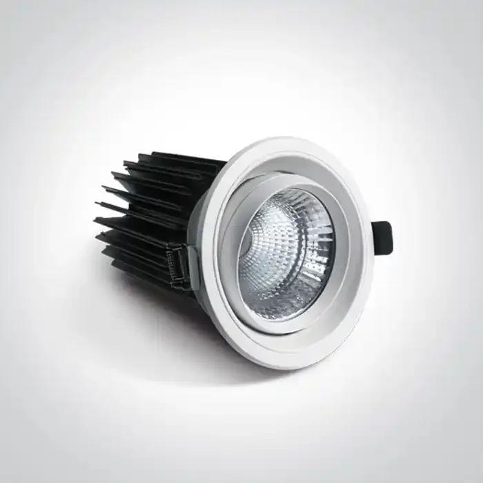 White 50W COB LED extractable fitting with great flexibility on movement.