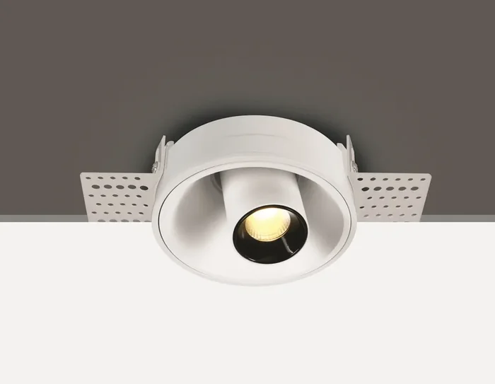White 7W Trimless adjustable Dark light recessed spot, IP20.