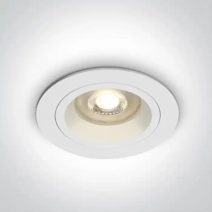 White Dark Light Recessed mains spot with GU10 lampholder.