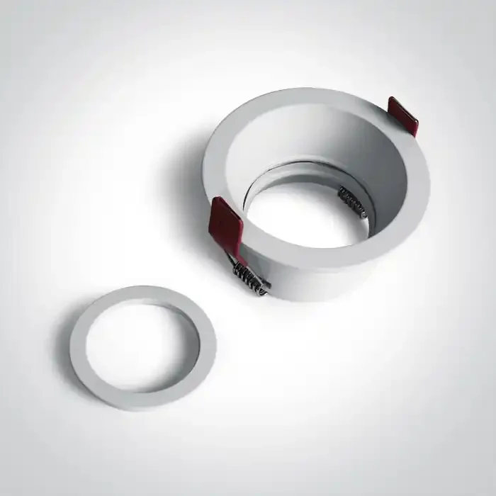 White Dark Light Recessed mains spot with GU10 lampholder.