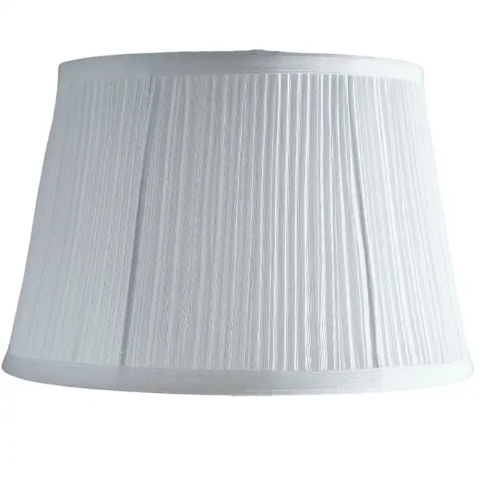 White Faux Silk Vintage Mushroom Pleated Tapered Lampshade 35cm