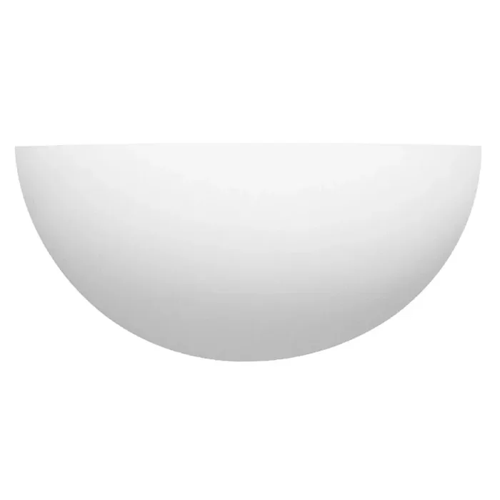 White Gypsum Vintage Half Oval Moon Paintable Wall Uplighter 30cm