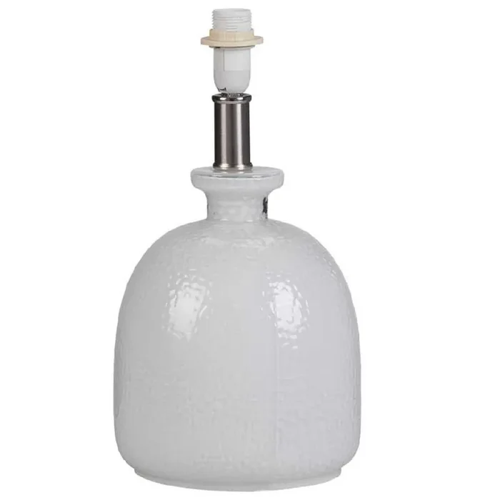 White Hammered Glass Modern Table Lamp Base Only 325mm