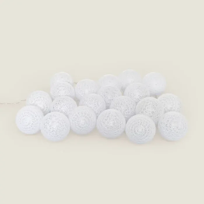 White LED Chain of 20x Balls – Ledkia