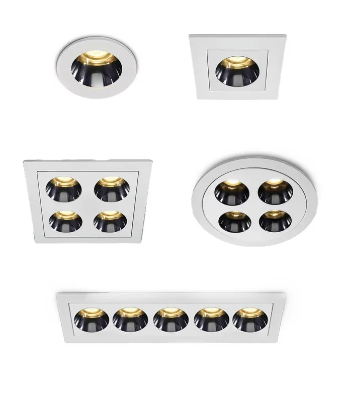White Low Glare LED Recessed Spotlights – 4 Options