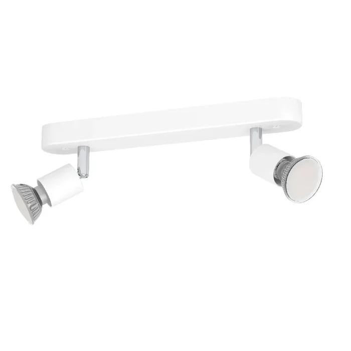 White Modern 2 Lamp Bar Cylindrical Head Adjustable Spot Light 30cm