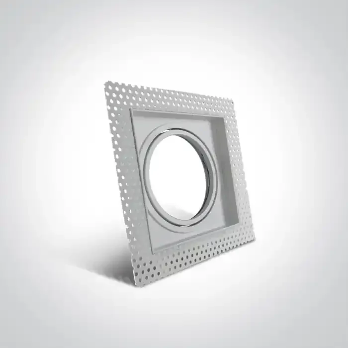 White Recessed adjustable R111 trimless shop range with GU10 lampholder.