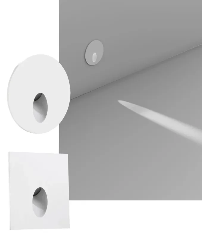 White Recessed Wall LED Step Light – Round and Square Design