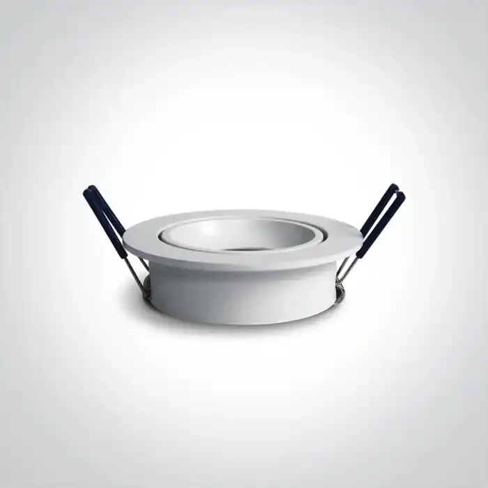 White Retro Range Recessed adjustable mains spot with GU10 lampholder.