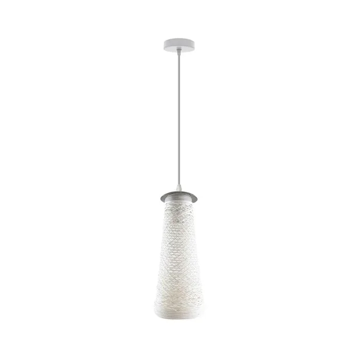 White Woven Shade Pendant Light – Without Bulb