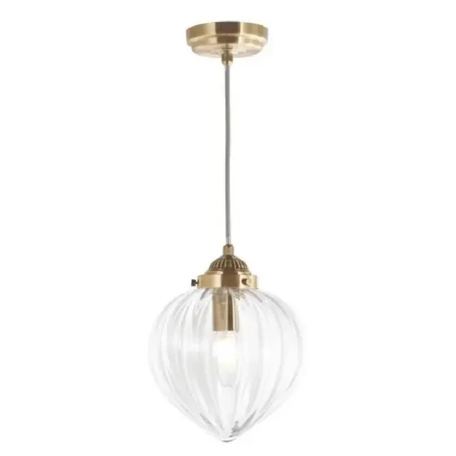 Whitham Antique Brass with Glass Shade Pendant Light