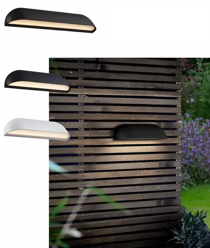 Wide Outdoor LED Wall Washing Wall Light – Black or White