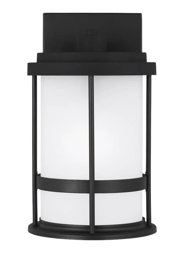 Wilburn Collection – Small One Light Outdoor Wall Lantern | Finish: Black – 8590901DEN3-12