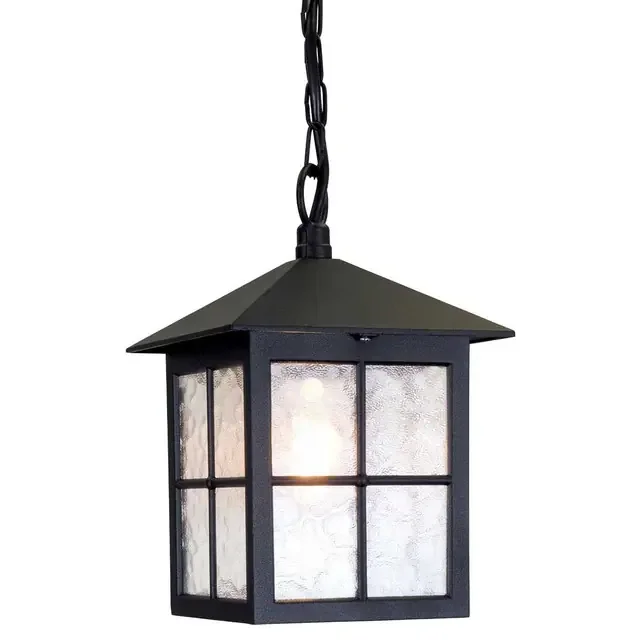 Winchester Black Lantern IP43 Pendant Light