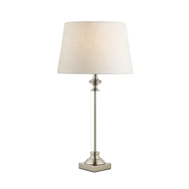 Winston Antique Chrome and Glass Candlestick Table Lamp Base