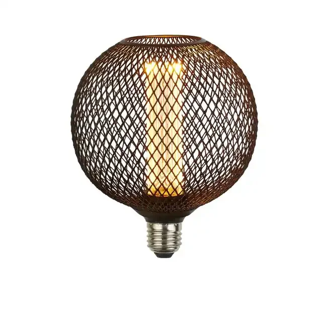 Wire Mesh Black Globe Lamp