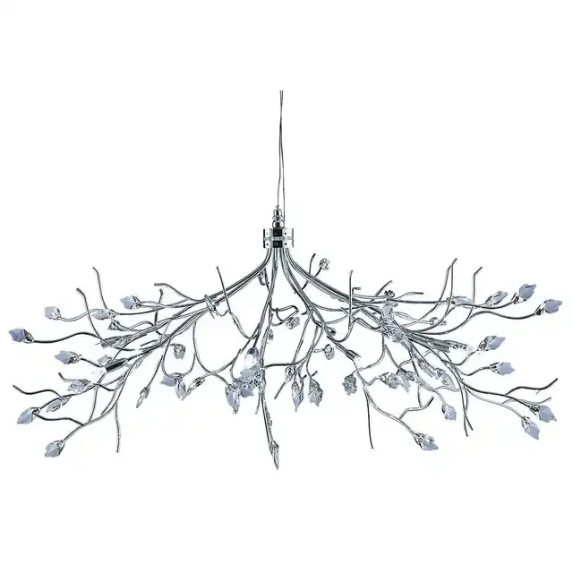 Wisteria 8 Light Chrome Maple Leaf Pendant Light