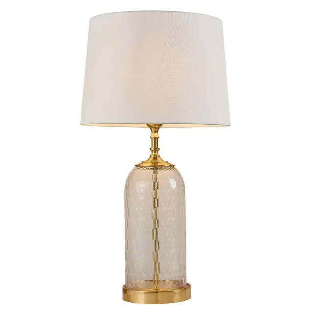 Wistow and Mia Brass with White Shade Table Lamp