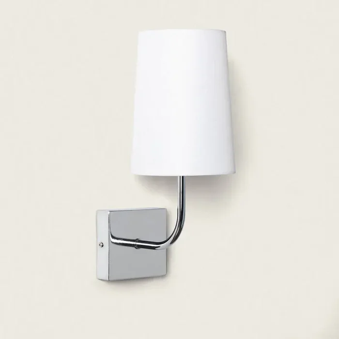 Wollen Conne Metal Wall Lamp in Silver – Ledkia